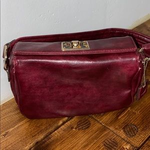 LIZ CLAIBORNE new york maroon, leather purse.